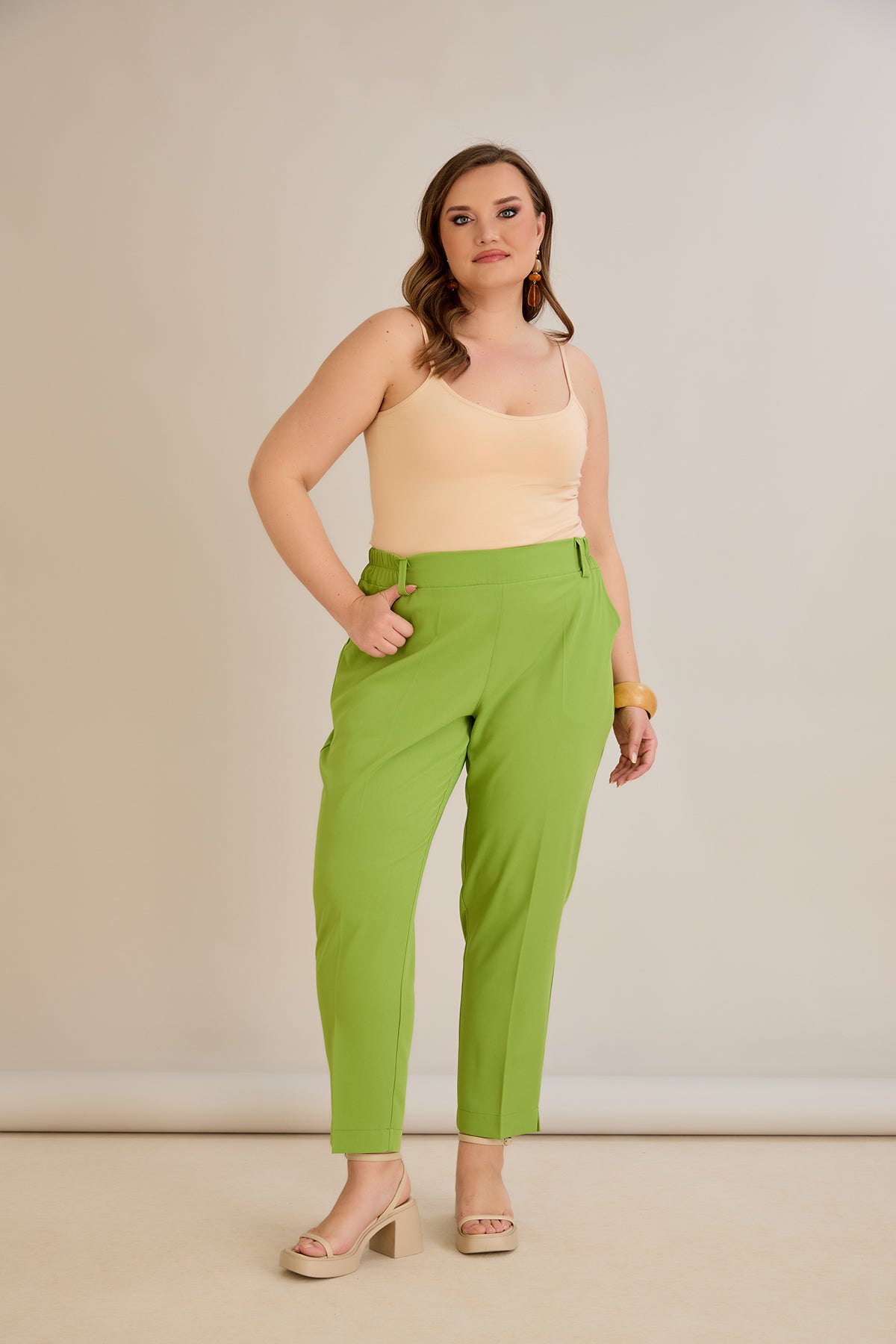 Leichte, elastische Sommerhose - Grün – Grün