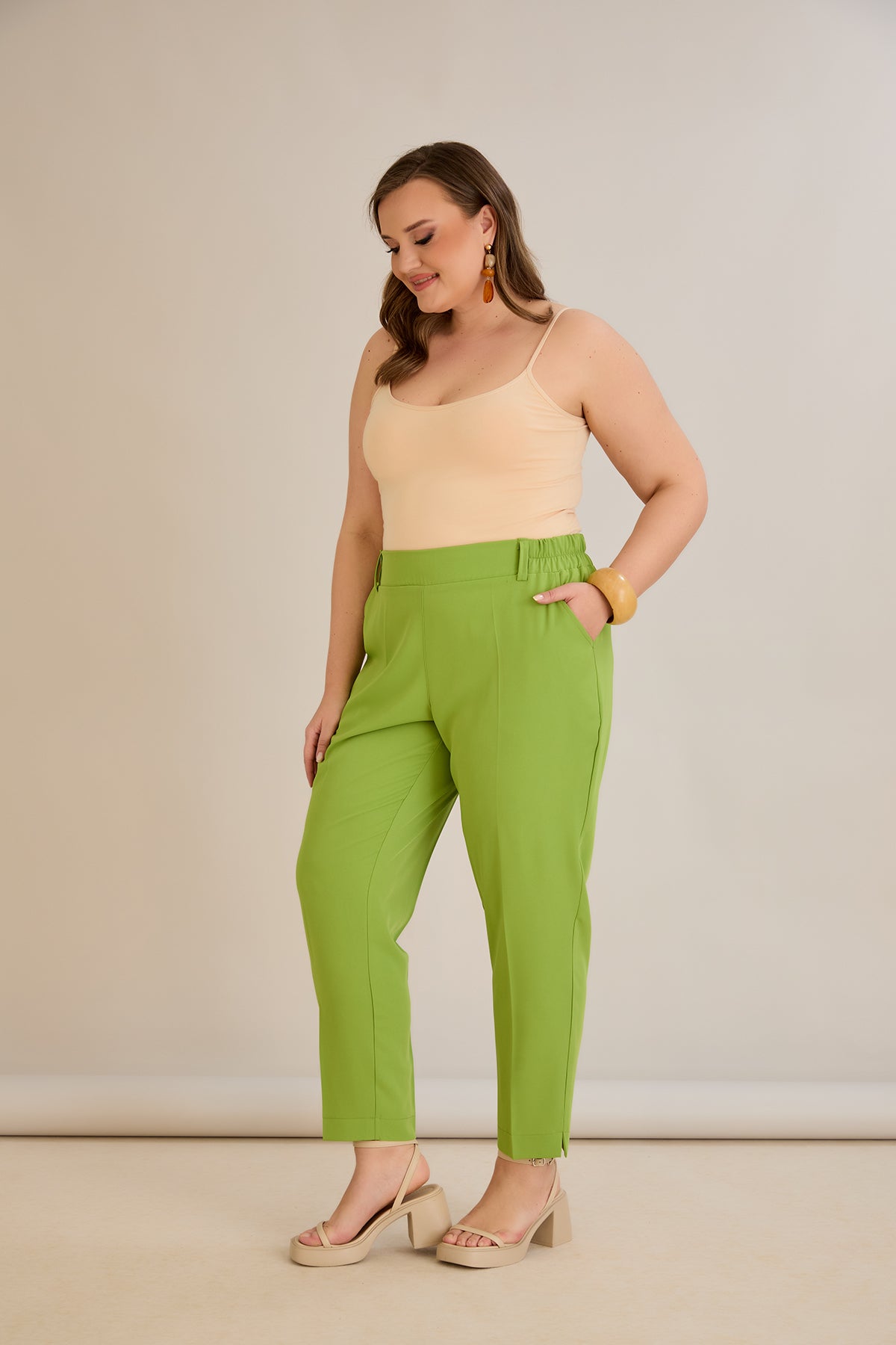 Leichte, elastische Sommerhose - Grün – Grün
