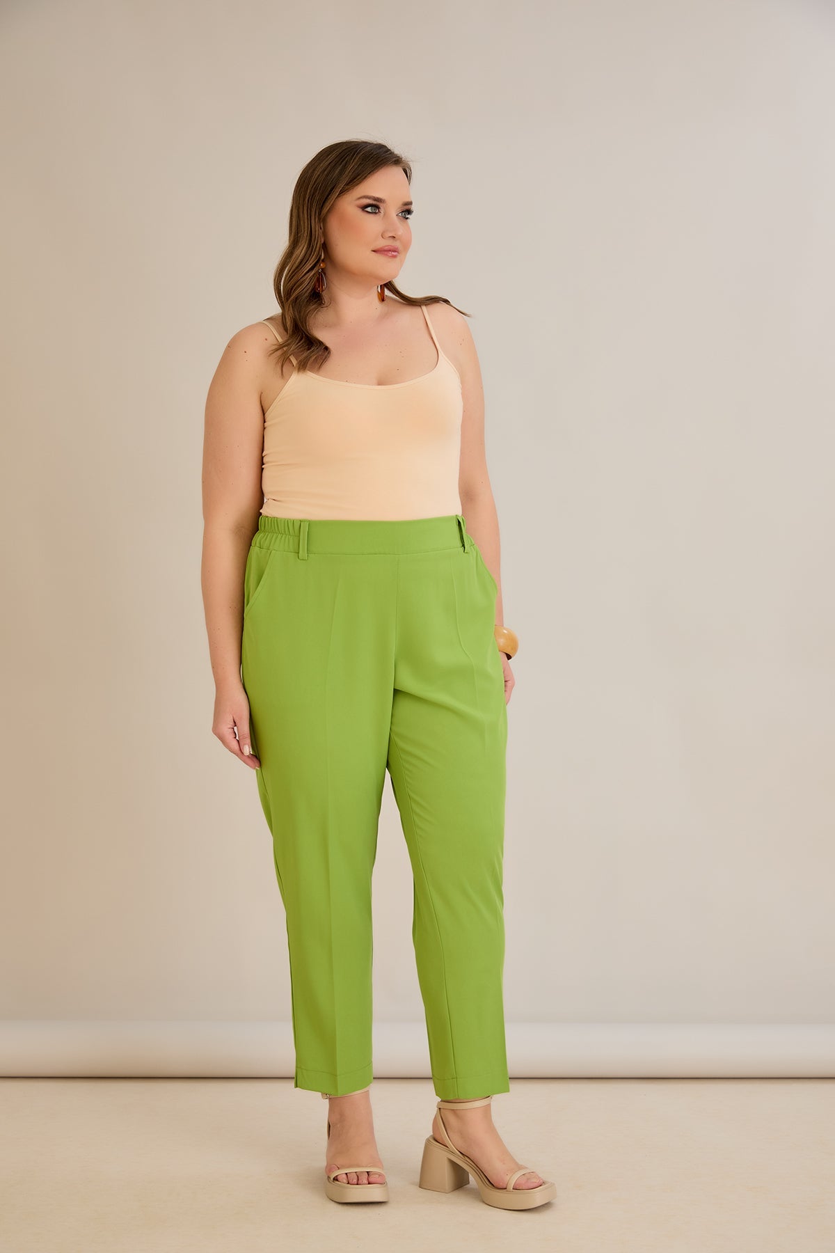 Leichte, elastische Sommerhose - Grün – Grün