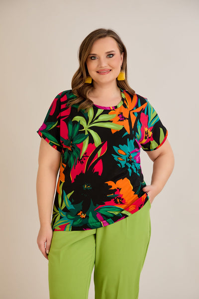Elastisches Sommer-Shirt mit buntem Print