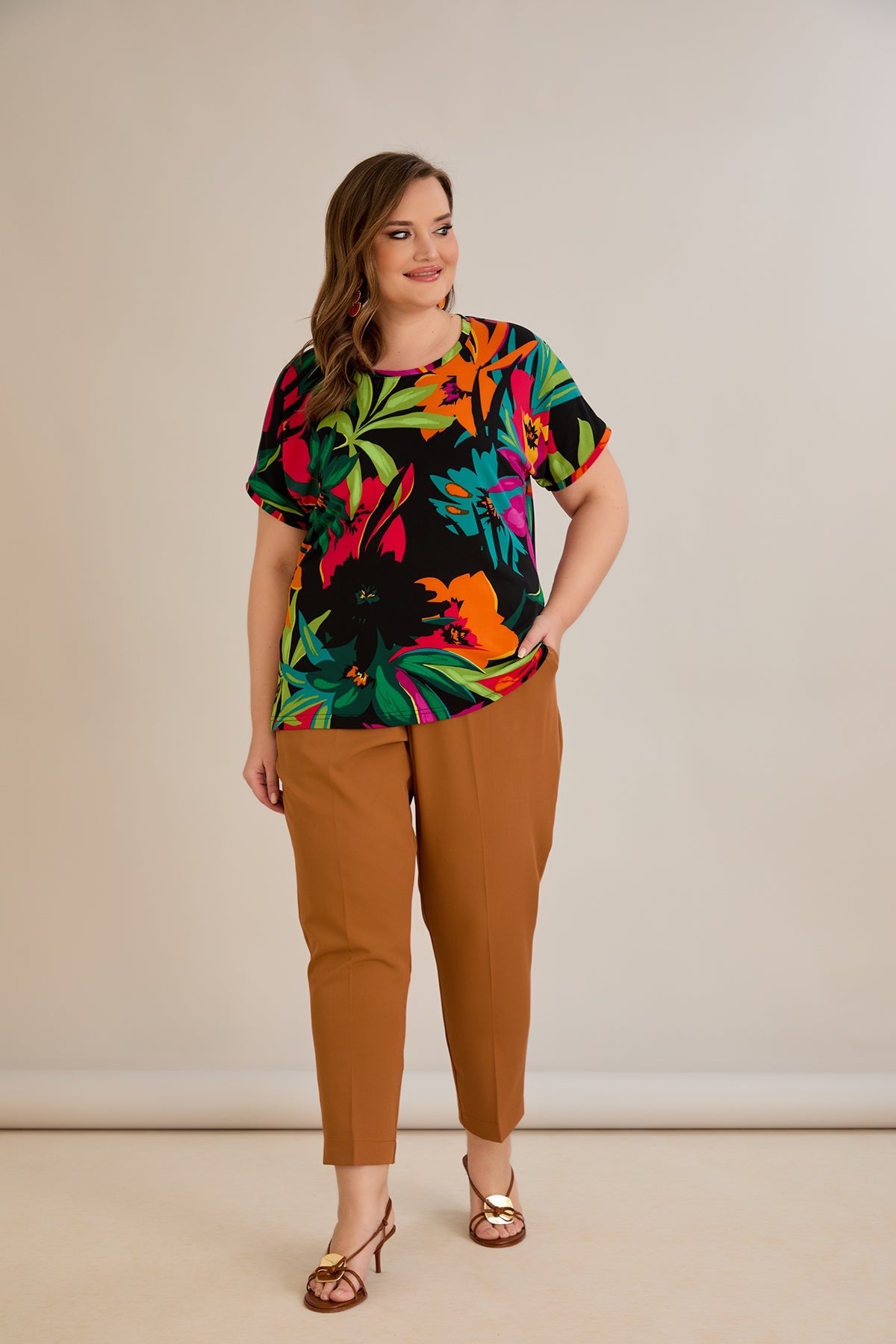 Leichte, elastische Sommerhose - Karamelle