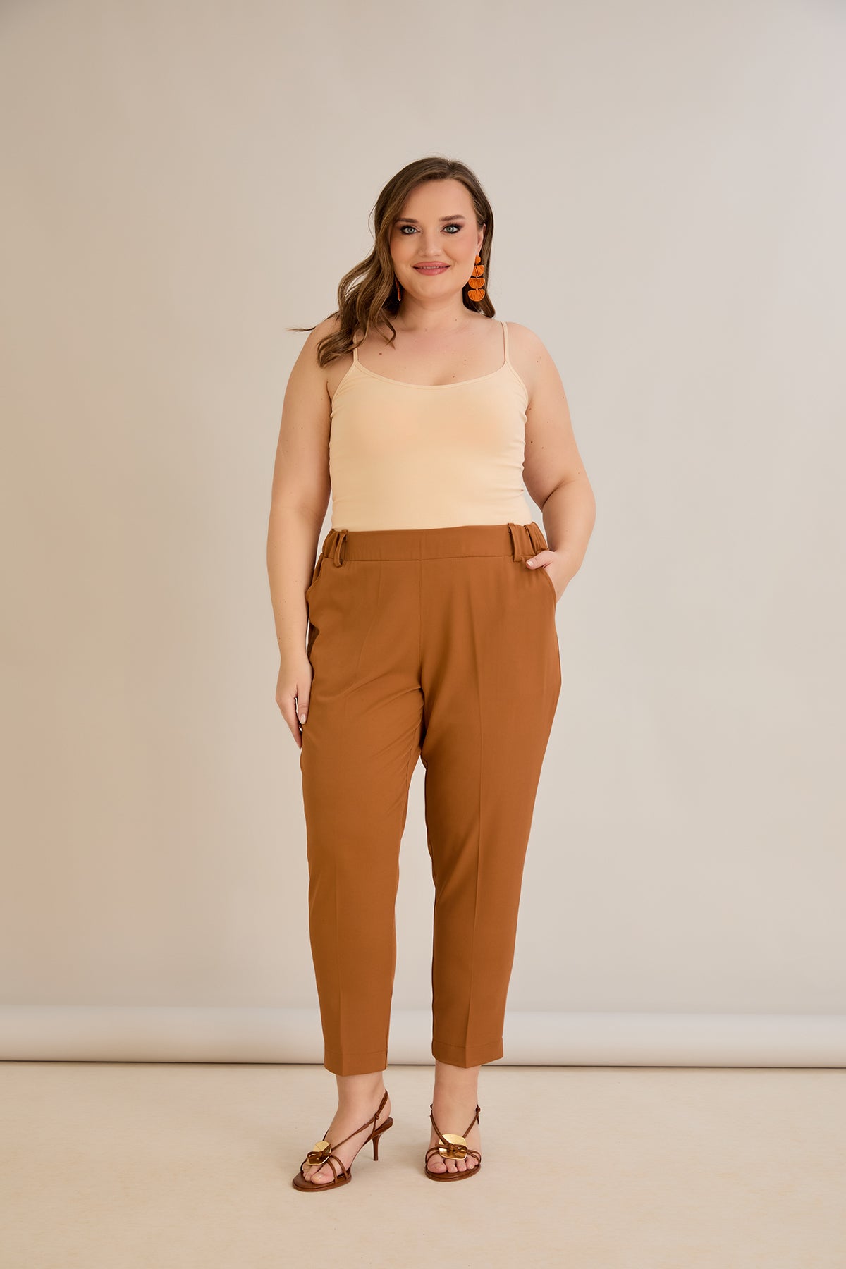 Leichte, elastische Sommerhose - Karamelle
