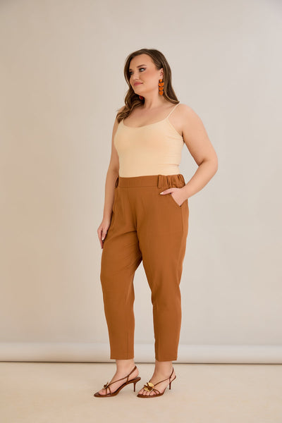 Leichte, elastische Sommerhose - Karamelle