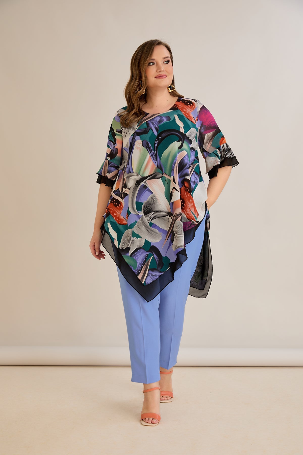 Chiffon Tunika - Multifarbe