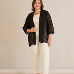 Festlicher Chiffon-Überwurf – Schwarz – Schwarz