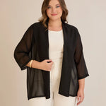 Festlicher Chiffon-Überwurf – Schwarz – Schwarz
