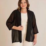 Festlicher Chiffon-Überwurf – Schwarz – Schwarz