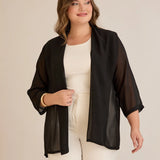 Festlicher Chiffon-Überwurf – Schwarz – Schwarz