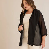 Festlicher Chiffon-Überwurf – Schwarz – Schwarz