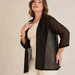 Festlicher Chiffon-Überwurf – Schwarz – Schwarz