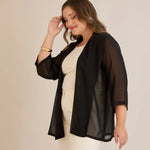 Festlicher Chiffon-Überwurf – Schwarz – Schwarz