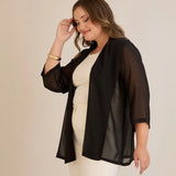 Festlicher Chiffon-Überwurf – Schwarz – Schwarz