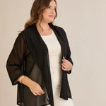 Festlicher Chiffon-Überwurf – Schwarz – Schwarz