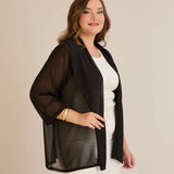 Festlicher Chiffon-Überwurf – Schwarz – Schwarz