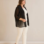 Festlicher Chiffon-Überwurf – Schwarz – Schwarz