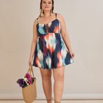 Tankini-Kleid große Größen mit Tropenprint