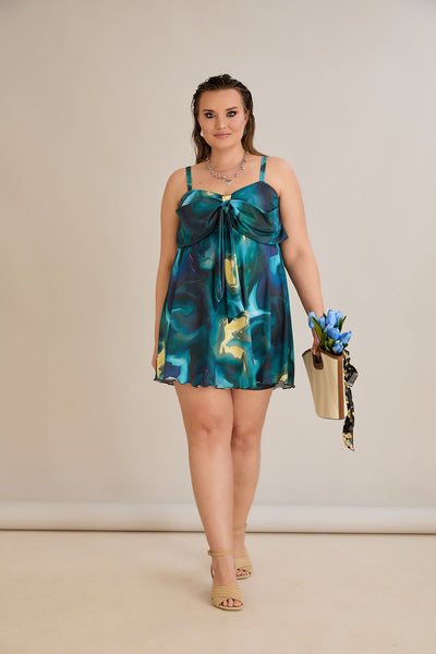 Tankini große Größen mit Shorts & Schleife