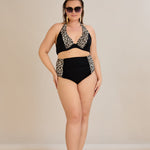 Bikini mit Animal-Print und Raffdetails – Multifarbe