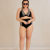 Bikini mit Animal-Print und Raffdetails – Multifarbe