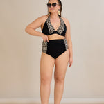 Bikini mit Animal-Print und Raffdetails – Multifarbe