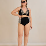 Bikini mit Animal-Print und Raffdetails – Multifarbe