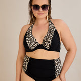 Bikini mit Animal-Print und Raffdetails – Multifarbe