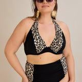 Bikini mit Animal-Print und Raffdetails – Multifarbe