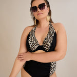 Bikini mit Animal-Print und Raffdetails – Multifarbe