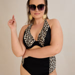 Bikini mit Animal-Print und Raffdetails – Multifarbe