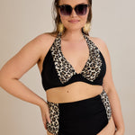 Bikini mit Animal-Print und Raffdetails – Multifarbe