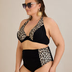 Bikini mit Animal-Print und Raffdetails – Multifarbe