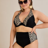 Leoparden-Bikini große Größen mit Bügel & High-Waist | BubbleChic.de
