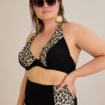 Bikini mit Animal-Print und Raffdetails – Multifarbe