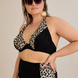Bikini mit Animal-Print und Raffdetails – Multifarbe
