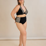 Bikini mit Animal-Print und Raffdetails – Multifarbe