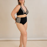 Bikini mit Animal-Print und Raffdetails – Multifarbe