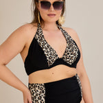 Bikini mit Animal-Print und Raffdetails – Multifarbe