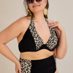 Bikini mit Animal-Print und Raffdetails – Multifarbe