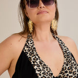 Bikini mit Animal-Print und Raffdetails – Multifarbe