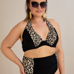 Bikini mit Animal-Print und Raffdetails – Multifarbe