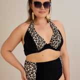 Bikini mit Animal-Print und Raffdetails – Multifarbe