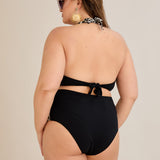 Bikini mit Animal-Print und Raffdetails – Multifarbe