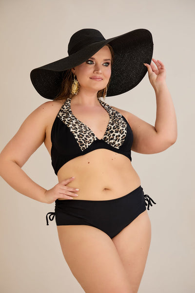 Mid-Waist Bikini-Slip große Größen mit Raffung | BubbleChic.de

