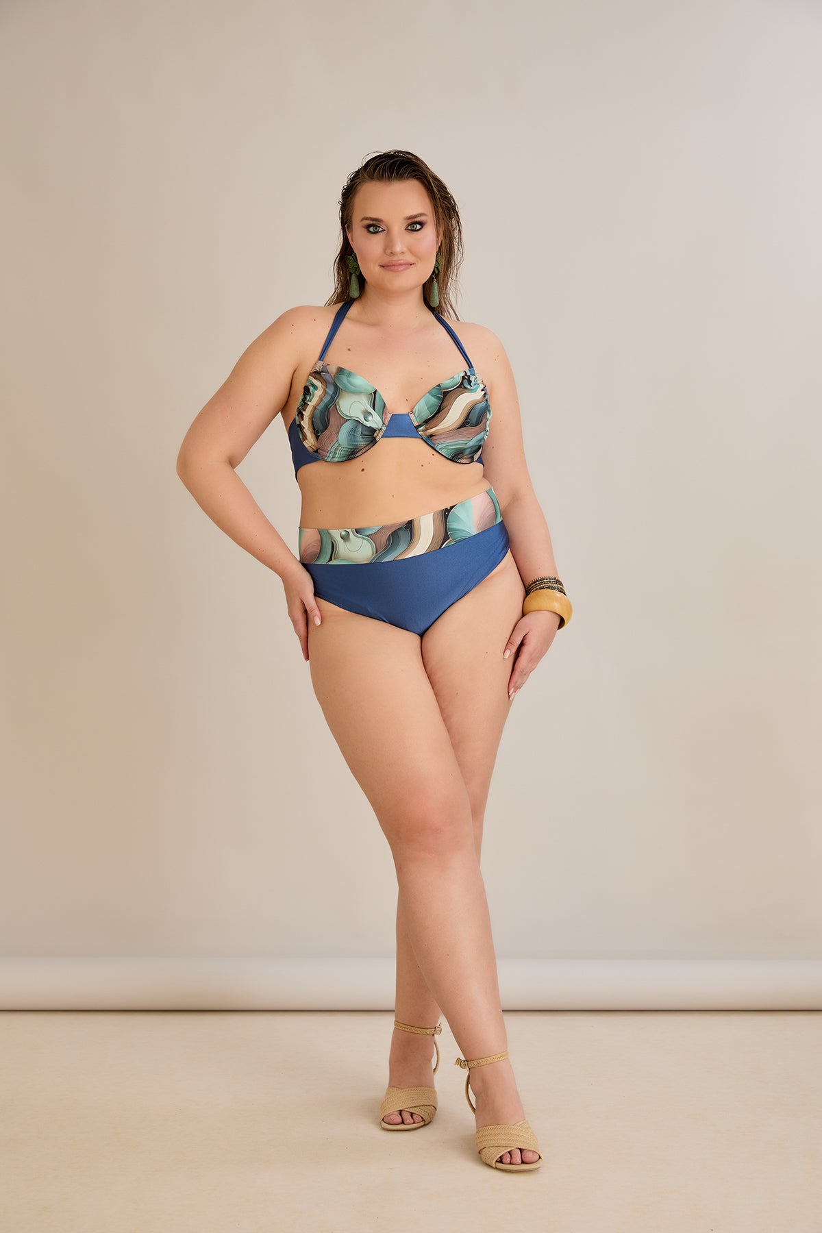 Bikini mit verstellbarem Cup und Bügelunterstützung - Ocean – Multifarbe