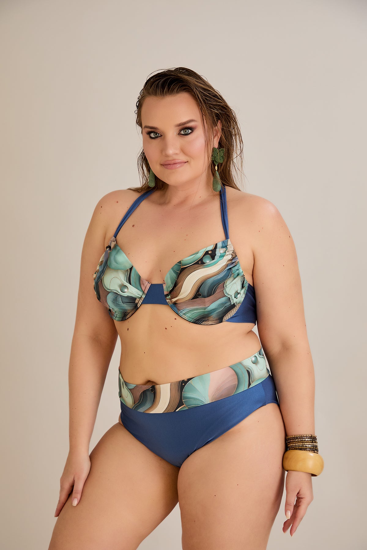Bikini mit verstellbarem Cup und Bügelunterstützung - Ocean – Multifarbe