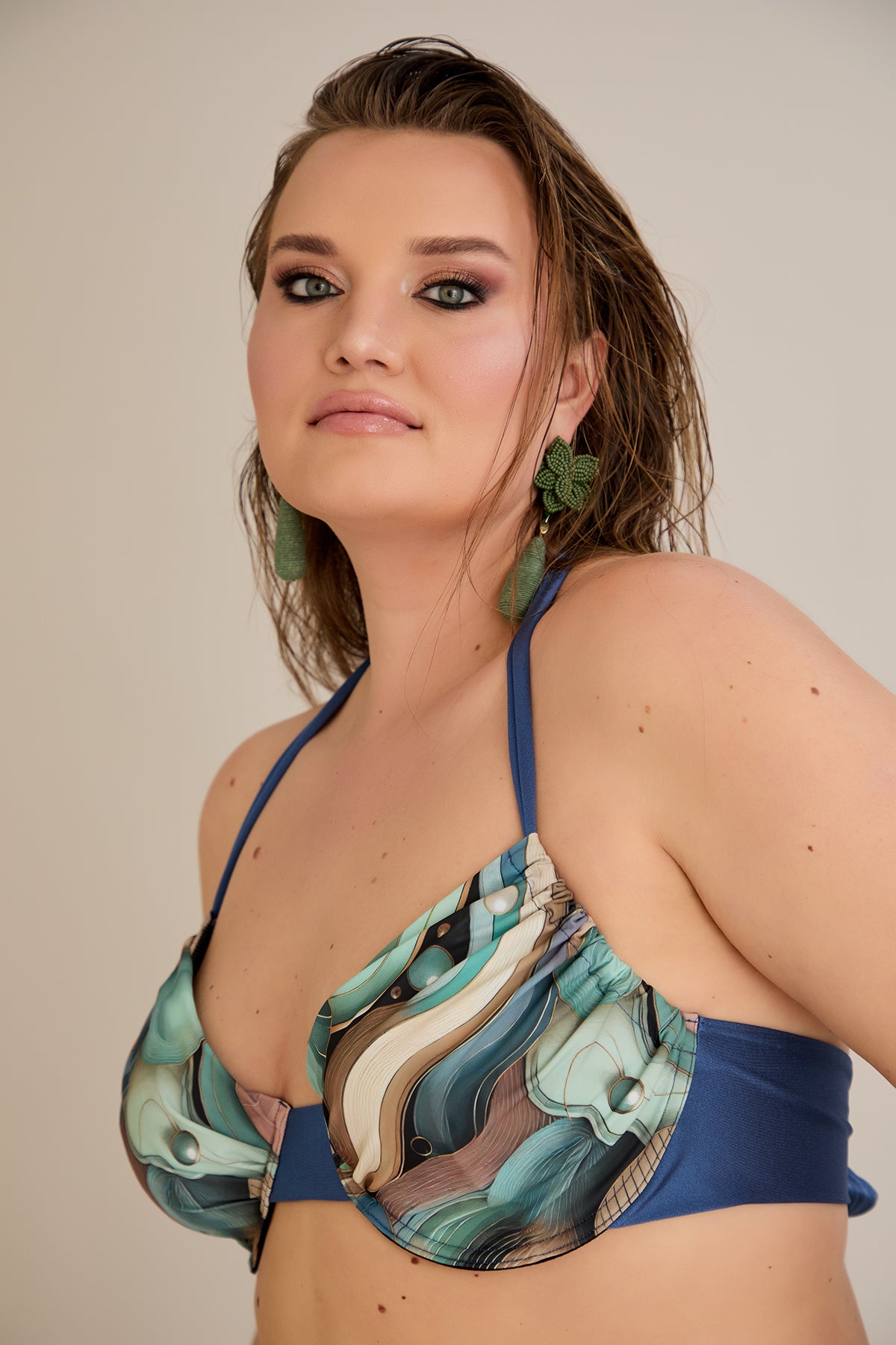 Bikini mit verstellbarem Cup und Bügelunterstützung - Ocean – Multifarbe