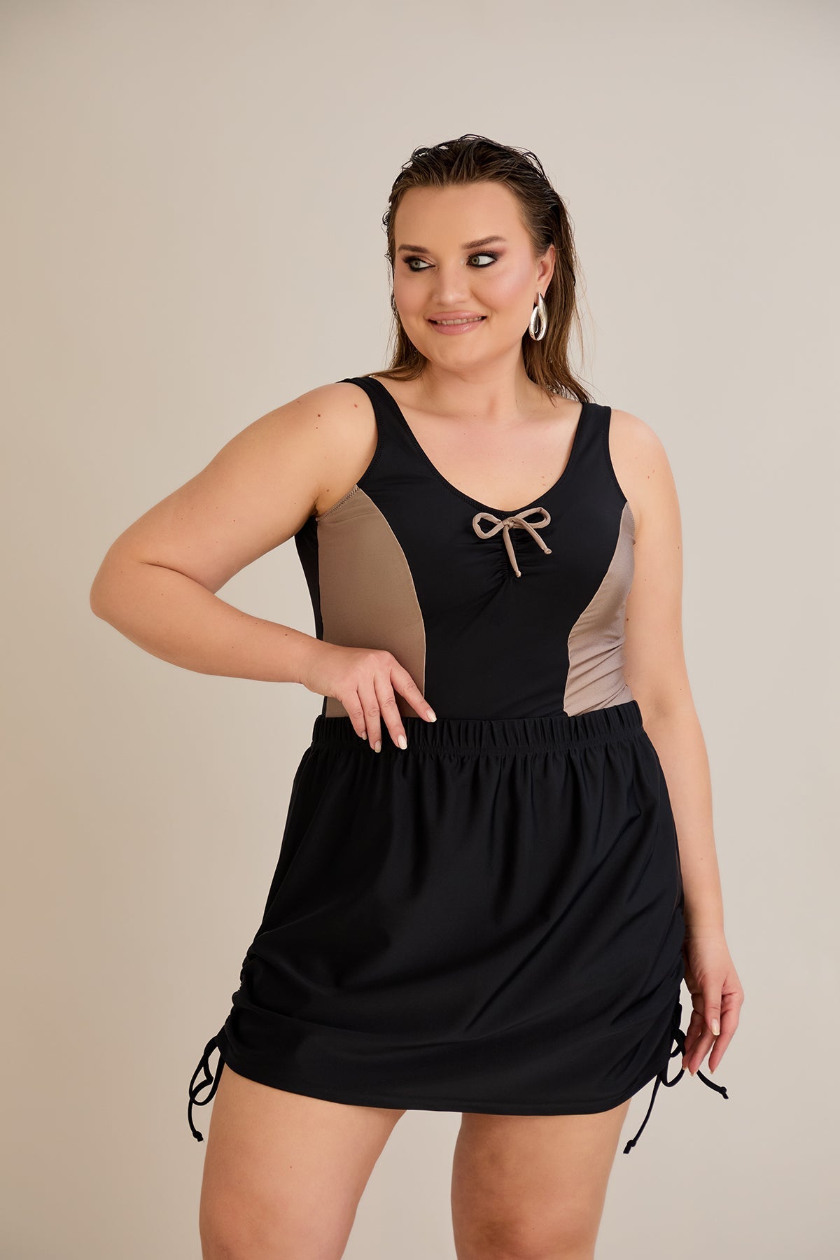 Baderock mit seitlicher Raffung – große Größen 