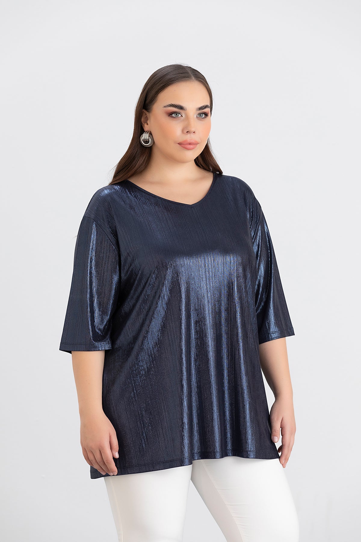 Bluse mit festlichem Look - Blau