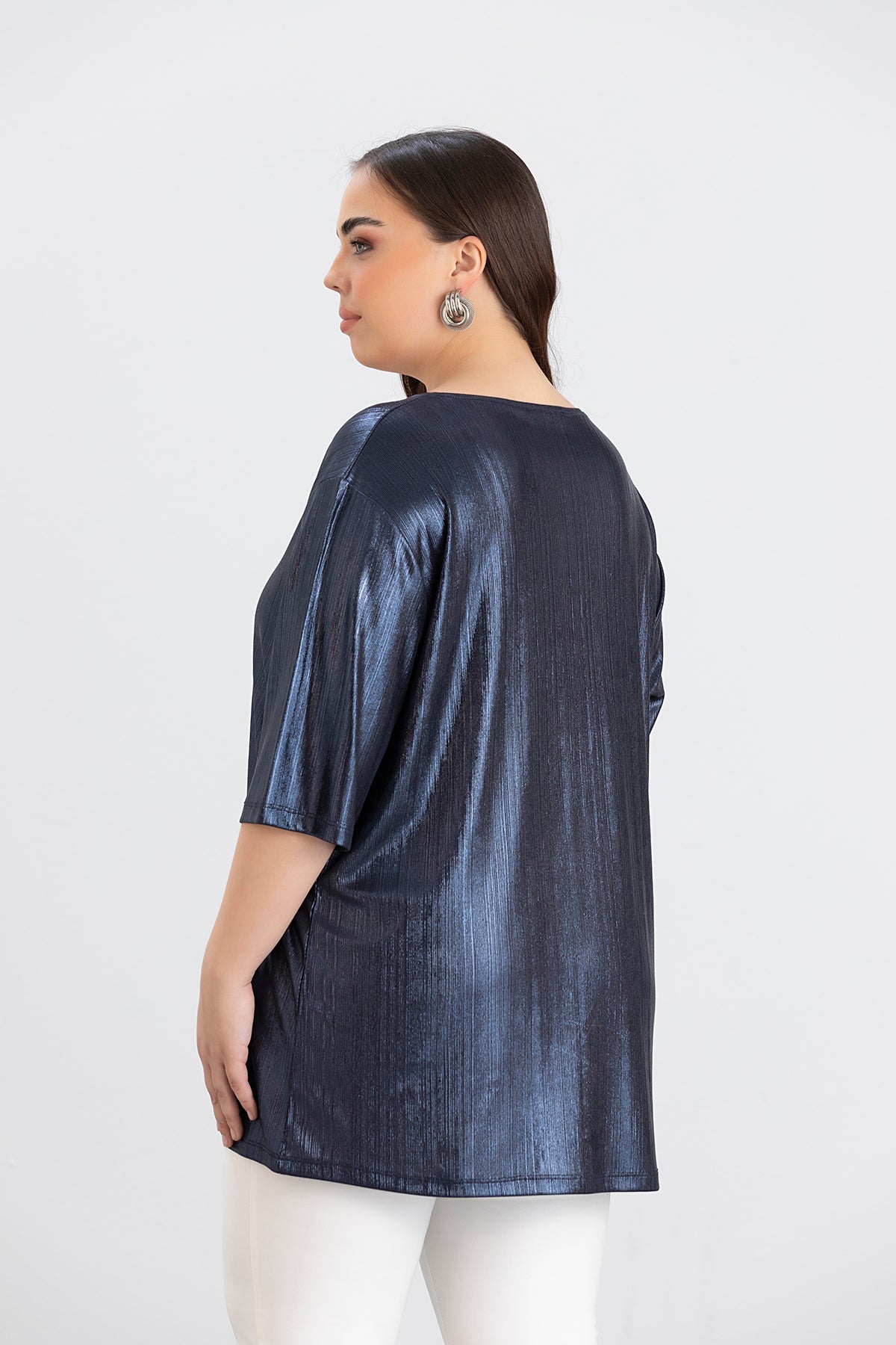 Bluse mit festlichem Look - Blau