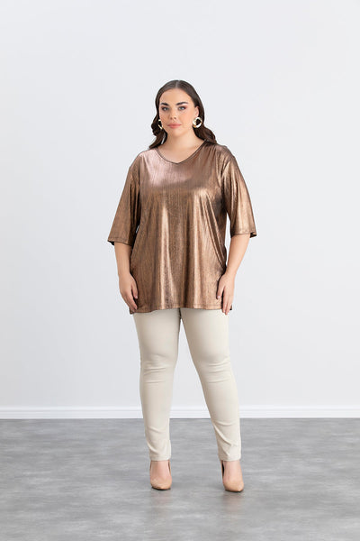 Bluse mit festlichem Look - Goldene Farbe